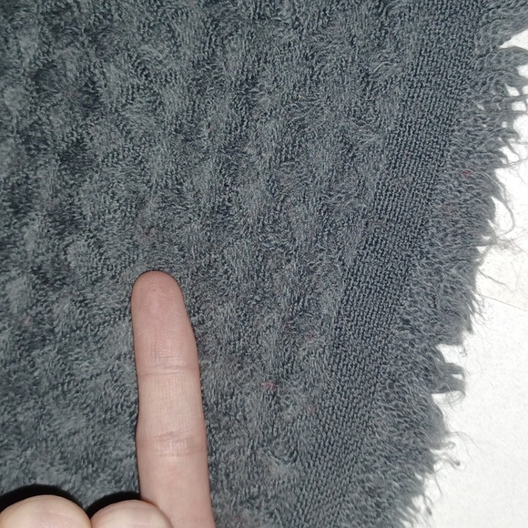 19 Palms Soft Infinity Loop Scarf Dark Gray Boho gray fringe scarf 13" x 40" - Picture 11 of 15